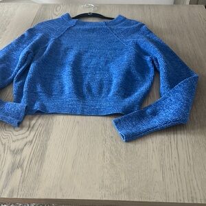 Free People Vibrant Blue Crew Neck Sweater
